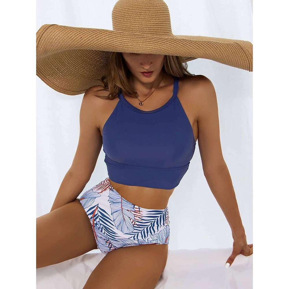 Waist Bikini 2025 Swimsuit Woman High Neck Swimwear Female 2 Pieces Swimming for Women Bathing Suit Bikinis Sets Beach Wear Z260206