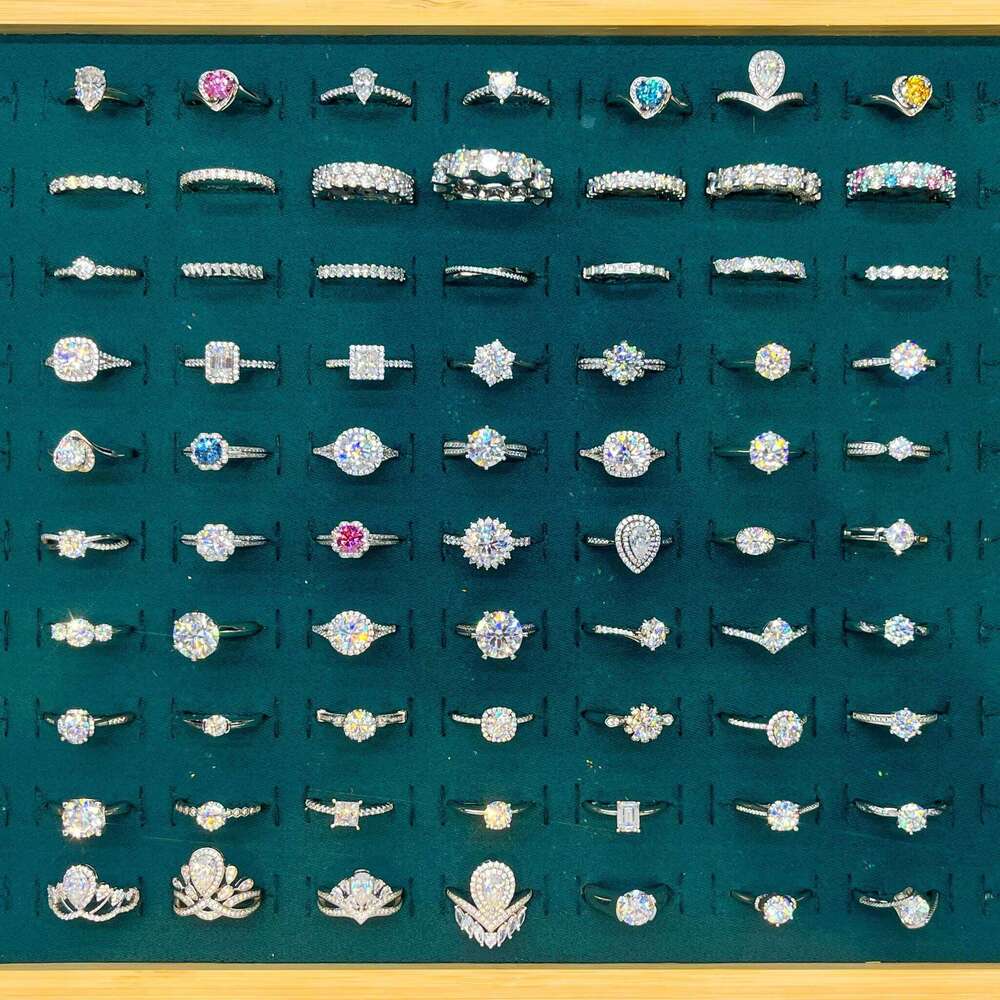 Fashion 925 Sterling Silver Eternity Daily Wear Round VVS Moissanite Diamond Stackable Sparkling Jewelry Ring