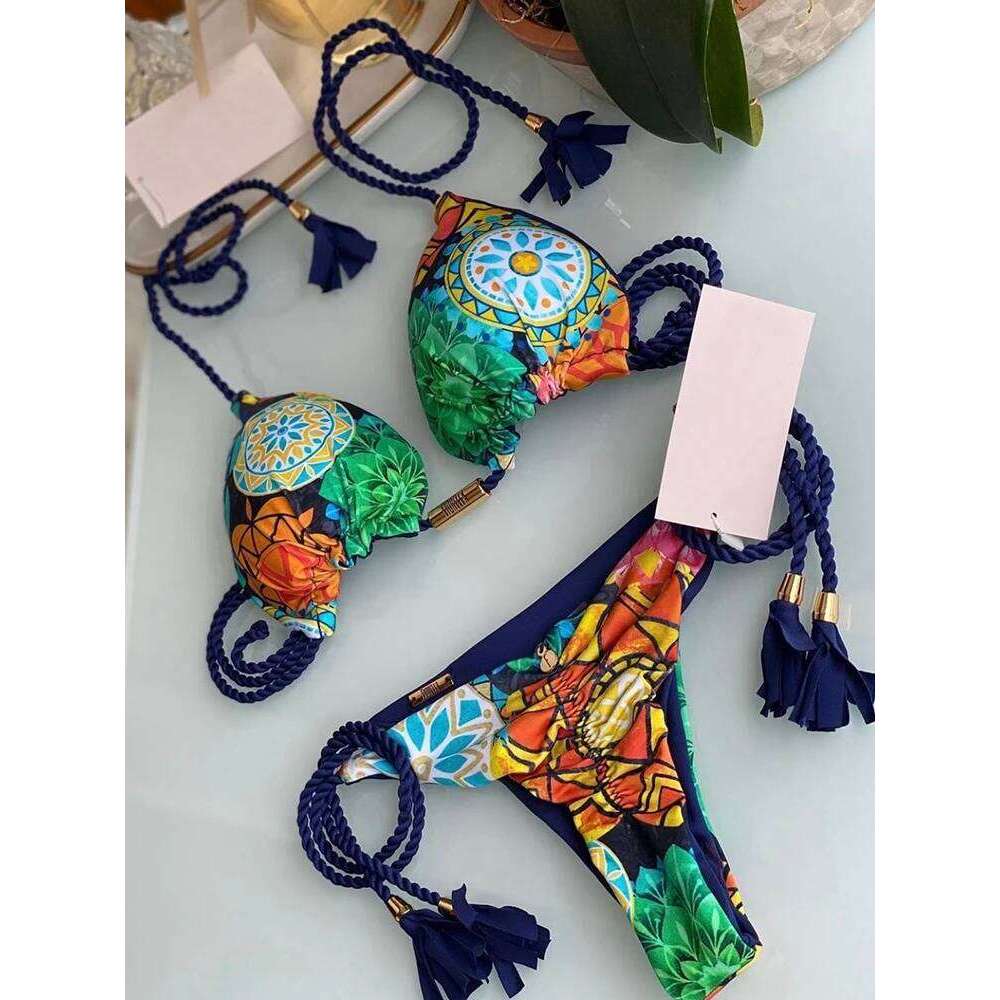RUOTONGSEPT 2023 Braided Rope Bikini Women Swimwear Leopard Bikinis Set Sexy Biquini Swim Suit Push Up Swimsuit Female Beachwear Z260206