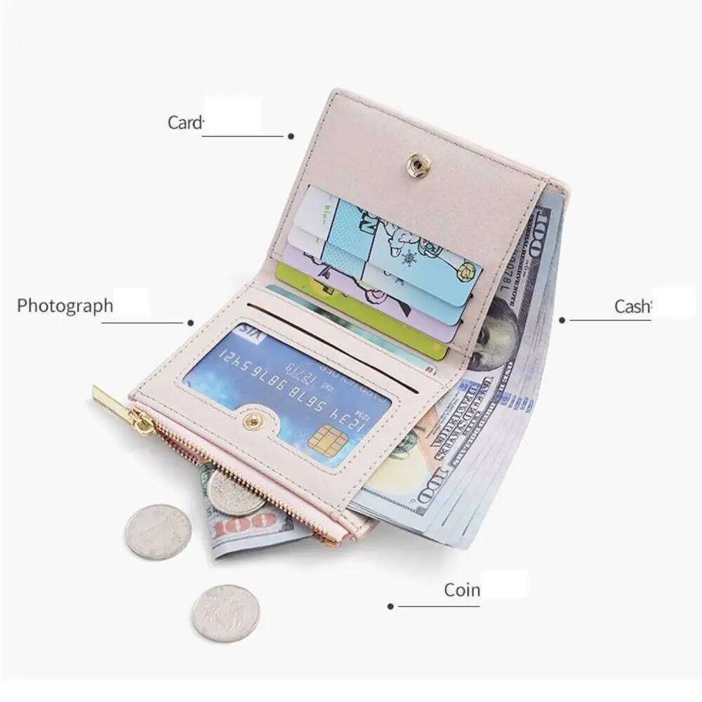 New Embroidered Wallet for Women Ladies Coin Purses PU Leather Zipper Credit Card Holder Clutch Money Bag Pocket Y260206