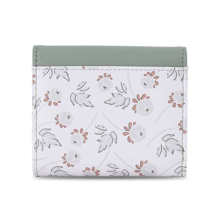 2024 spring/summer new women's short wallet Korean PU print sweet lady folding three-fold bag multi-card street popular ins nich Y260206