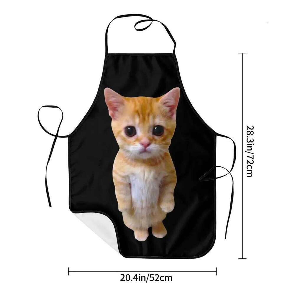 Custom Unisex Funny Cat Bib Apron Adult Women Men Chef Tablier Cuisine for Cooking Kitchen Gardening S260205