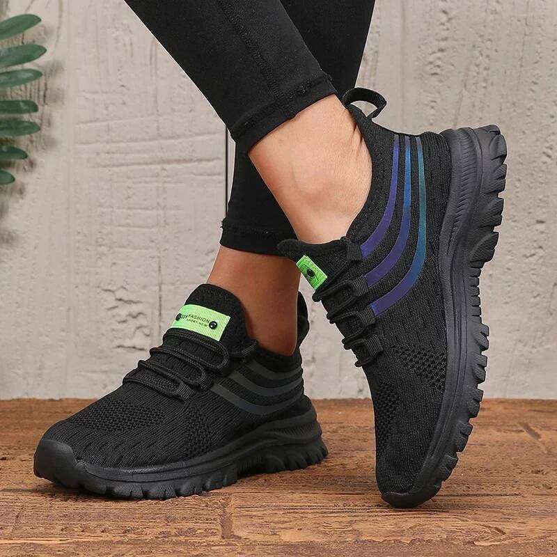 Lightweight Breathable Comfortable Fashionable Versatile Knit Designer Sneakers for Women Training Tennis Shoes