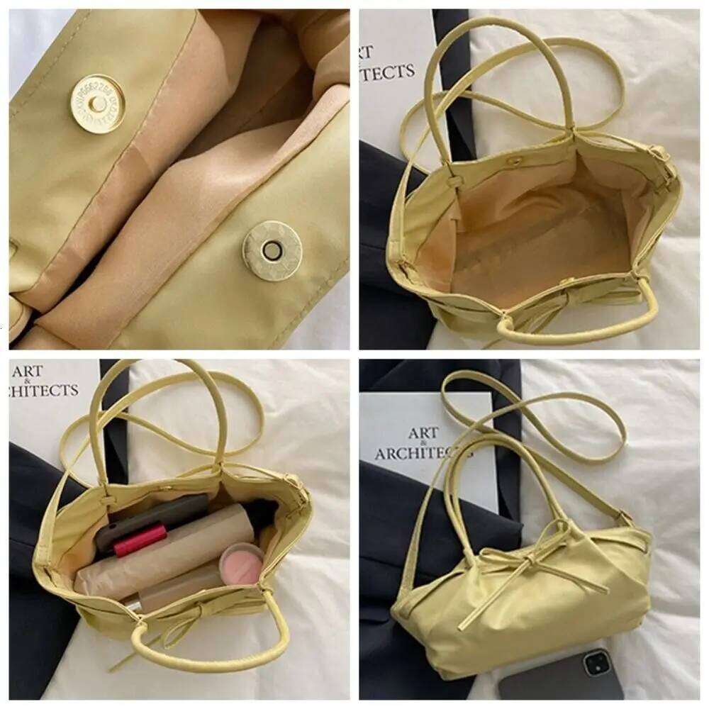 Fashionable Designer Bowknot Bucket Gentle Pu Leather Bow Cross Body Casual Multi-color Women's Tote Bag Girls Y260205
