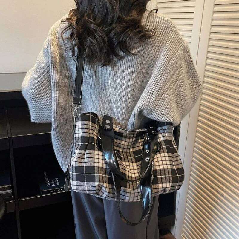 Cross-Border Motorcycle New Casual Women's Tote Large Capacity Can Be Crossbody Handheld Class Bag Y260205