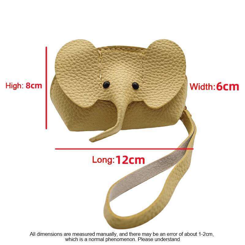 1pcs PU Leather Cute Elephant Money Bag Women Fashion Coin Purse With Ring Multifunctional Zipper Storage Bags Key Case Y260206