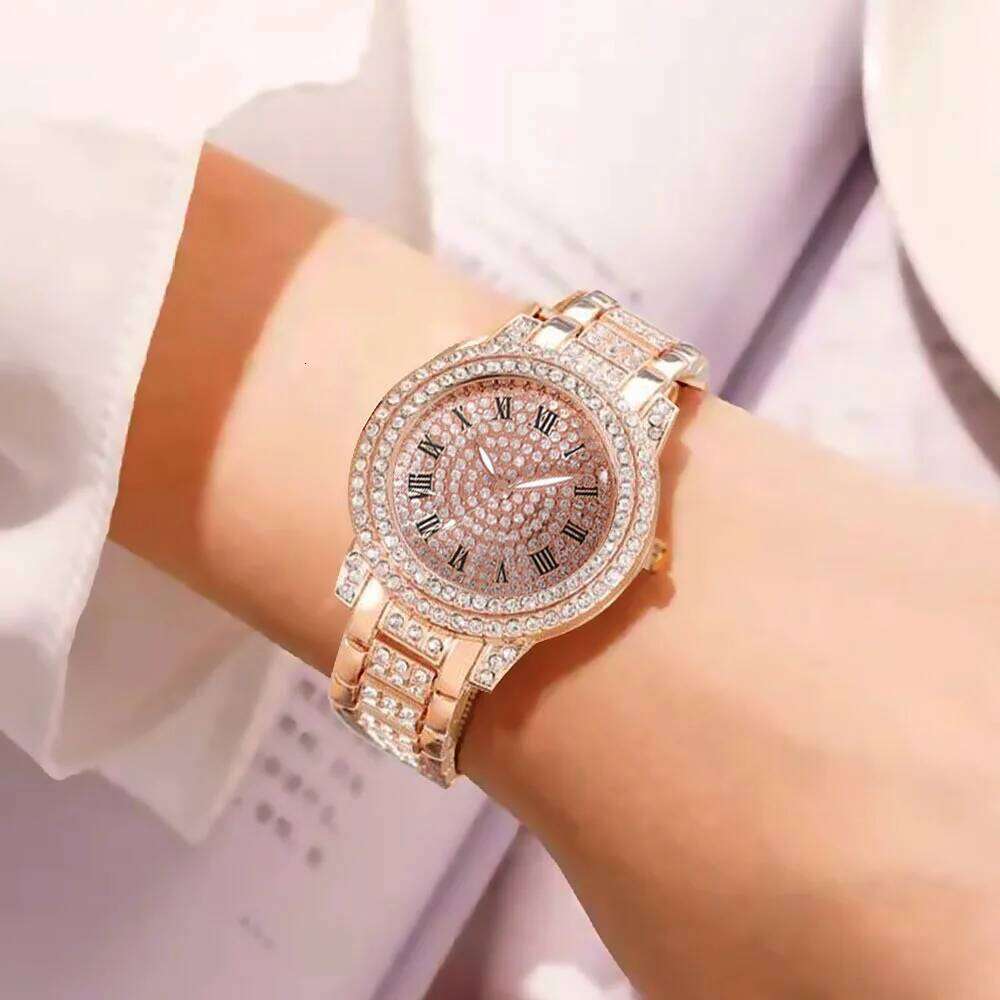 Fashion Rhinestones Quartz Watches Luxury Brand Roman Scale Stainless Steel Strap Elegant Dress Watch Women Gifts Z260206