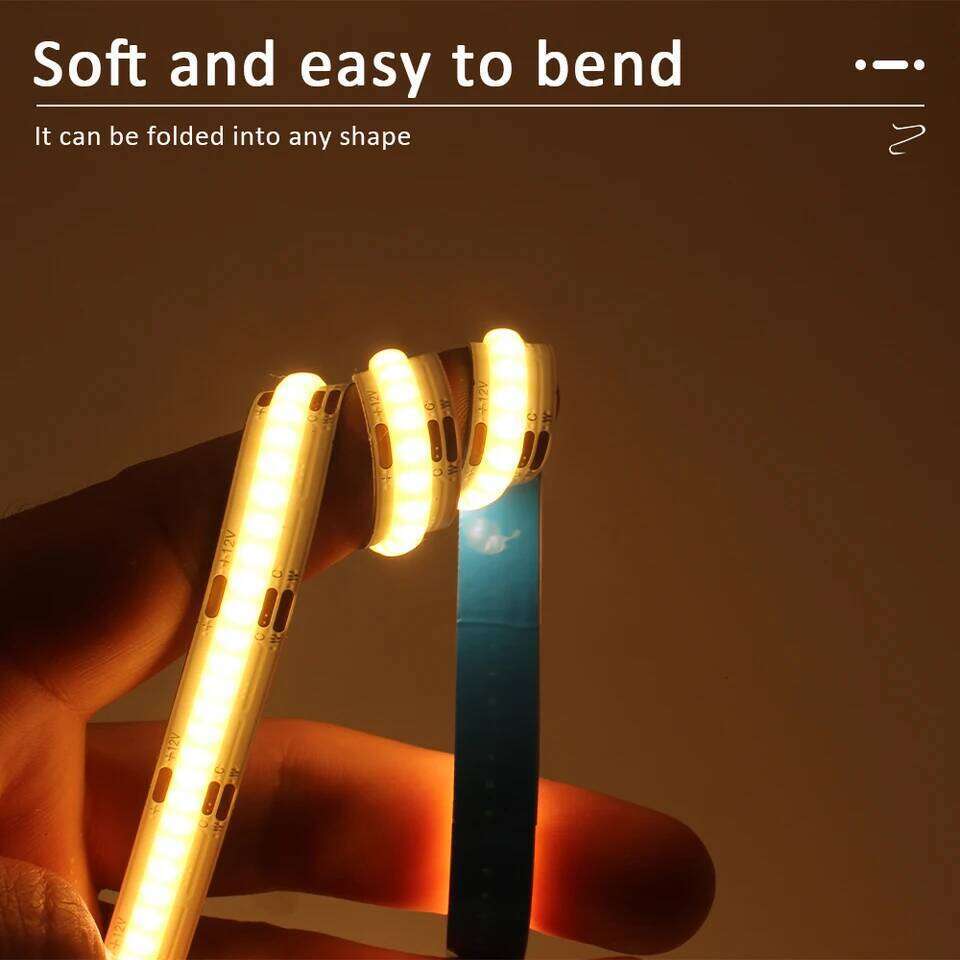 CCT COB Strip Lights High Density 608 LEDs/m Flexible Dimmable FOB Led Tape 2700K to 6500K Changeable LED Lighting DC12V 24V Z260206