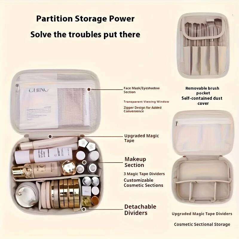 Women's Cosmetic Large Capacity Hand-held Makeup Bag Detachable Travel Organizer Washing and Storage Bags Toiletry Kit Cases Y260206