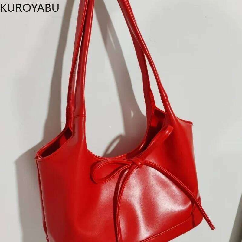 Fashion Bow Backpack Women's Girl Korean Tote PU Leather Underarm Shoulder Crossbody Bag Y2K Handbag 2025 Bolsas De Mujer Y260205