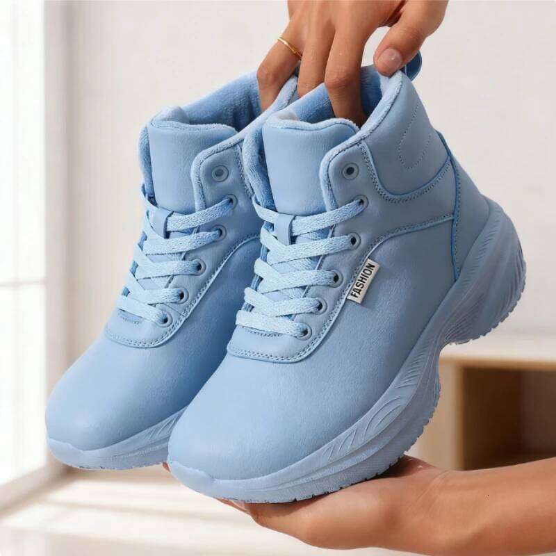Women's Wide Toe Thick Plus Warm Snow Hiking Boots Waterproof Lace Up Winter Sneakers High Quality Women Tennis Shoes