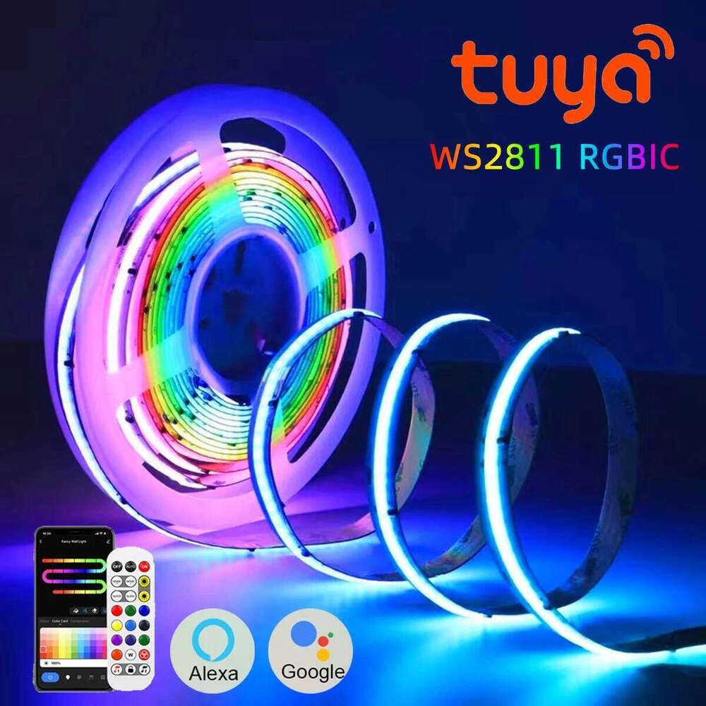 WS2811 RGBIC COB Light Strip for Tuya Smart Life APP Control Addressable Dearmcolor Esports Room Chasing Flowing Dynamic Modes Z260206