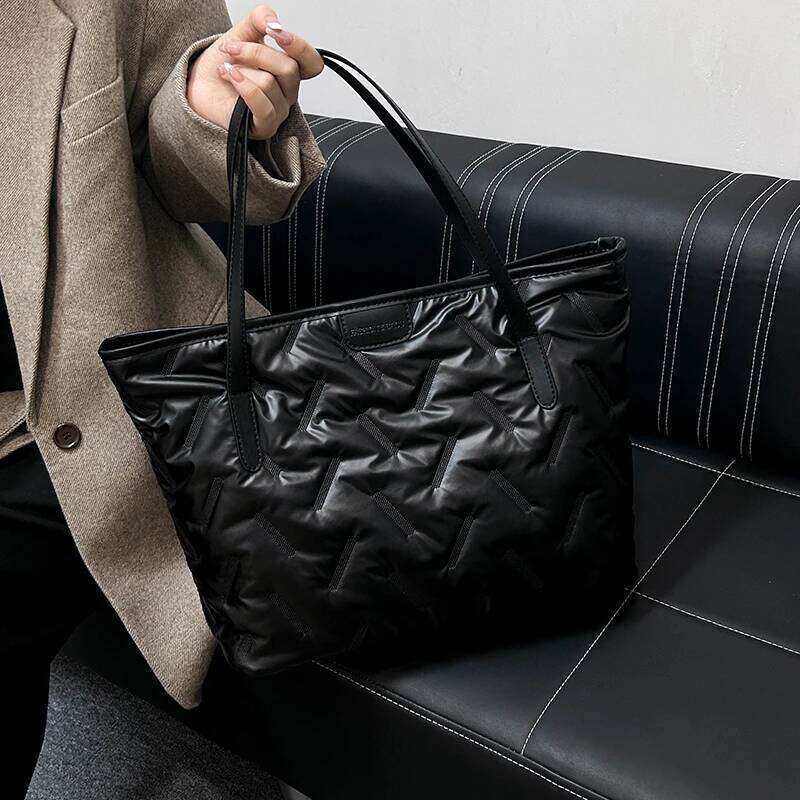 Large-capacity tote New winter autumn cotton coat handbag Large bag for carrying - Fashionable and high-end large-ca Y260205