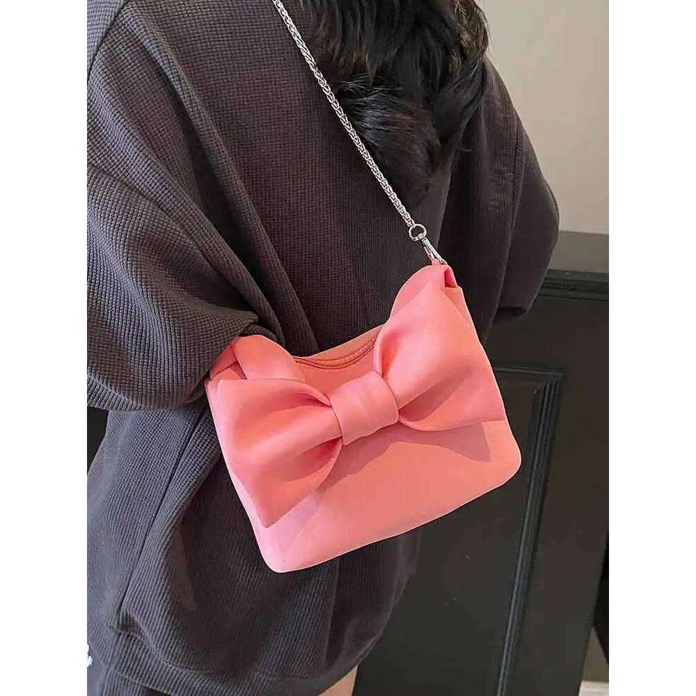Fashion Niche Women's Bow Handbags New Versatile Commute One Shoulder Crossbody Chain Bags Elegant Banquet Party Clutch Y260205