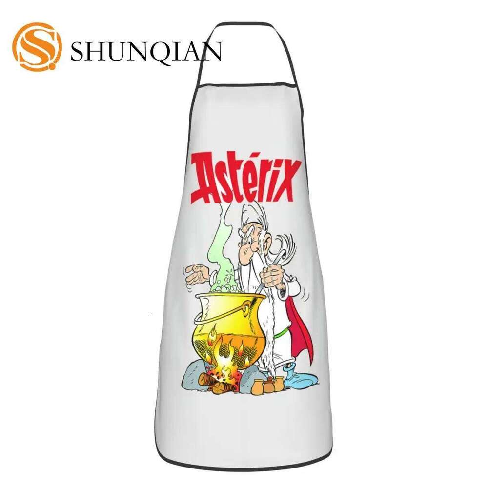 Custom Asterix And Obelix Aprons for Men Women Unisex Adult Chef Cooking Kitchen Anime Cartoon Tablier Cuisine Painting S260205