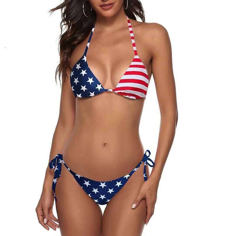Sexy Bikini 2026 Women USA Flag Print Bra Underwear Lingerie Swimsuit Low Waist Bikinis Sets Beach Swimwear Z260206