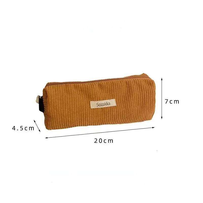 Lady Zipper Travel Toiletry Necesserie Organizer Student Cute Pencil Case Korean Corduroy Cosmetic Bag Small Makeup Pouch Y260206