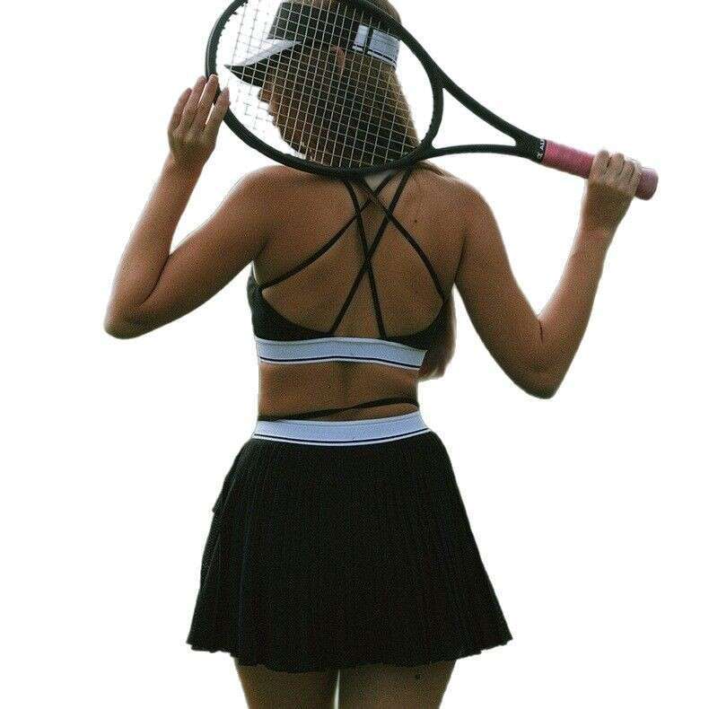 Sexy Strapless Women's Deep V-Neck Gathered Color-Block Beautiful Back Sports Base Camisole Bra Wrap Vest Cross-Border