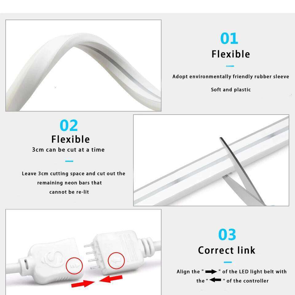 LED DC5V WiFi Neon RGB Strip 1M 2M 3M 4M 5M Work With Tuya App Smart Life/Alexa for TV Home Decor Lighting Z260206