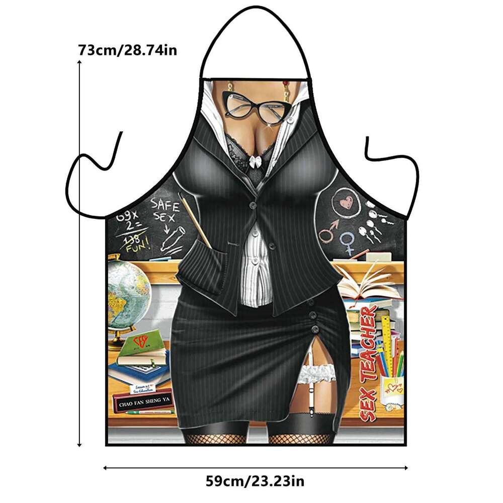 Creative Sexy Men And Women Barbecue With Fun Printing Prevention Water Single Party Funny Apron For Gifts S260205