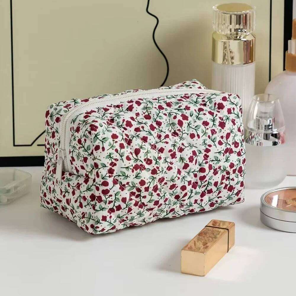 Floral Printed Lipstick Storage Women's Cosmetic Bag Beauty Case Travel Makeup Pouch Toiletry Organizer Y260206