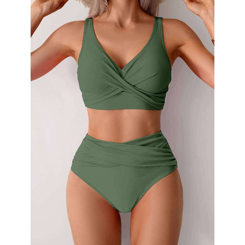 2025 New Sexy Cross High Waist Bikini Sets Swimsuit For Women Push Up Swimwear Female Two Pieces Bathing Suit Summer Beach Wear XJ260206
