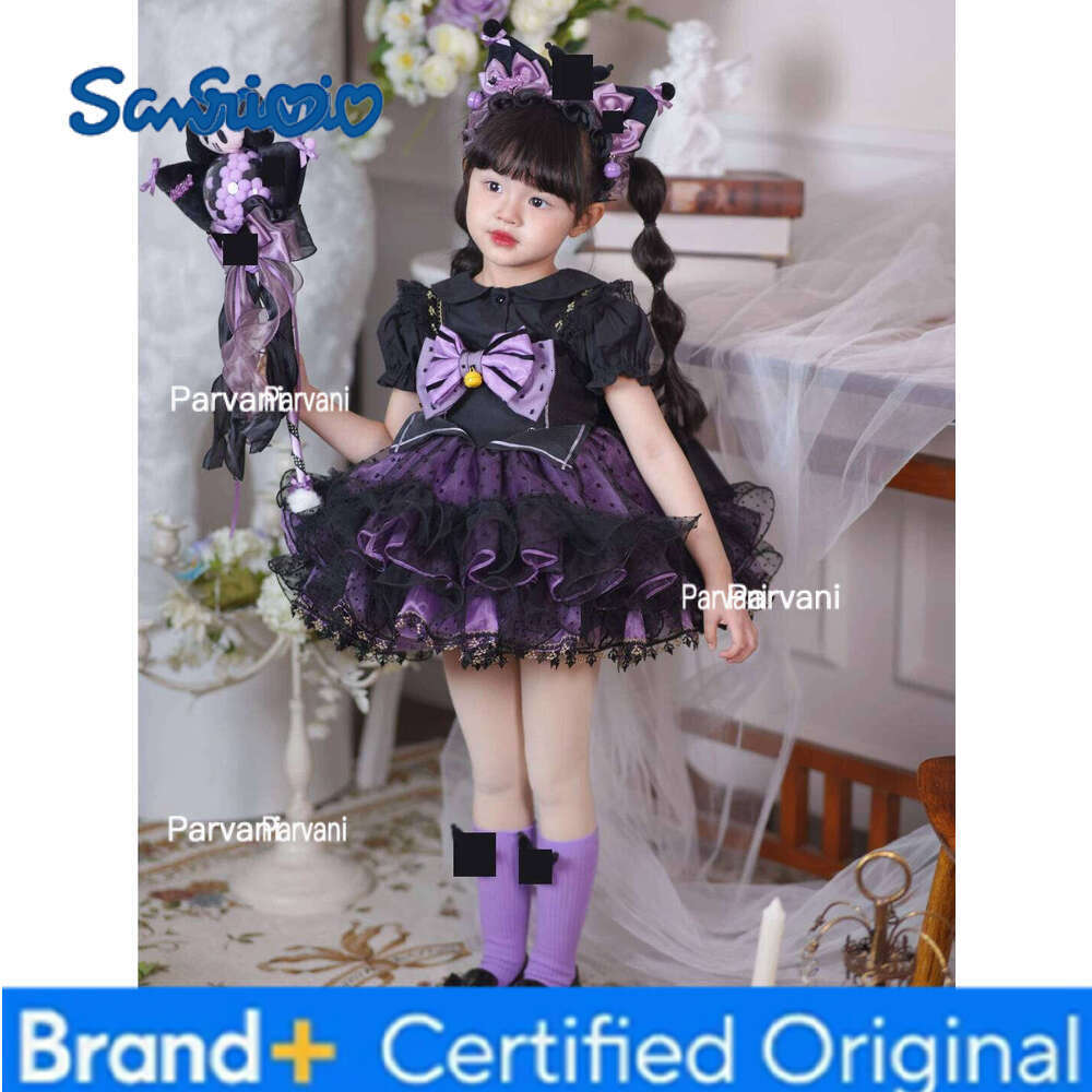 Sanrio Summer Lolita Ball Gown Backless Dress Girls Kids Princess Lace Skirts Birthday Party Childrens Gauze Layed Cake Sundress H260206 - view 5