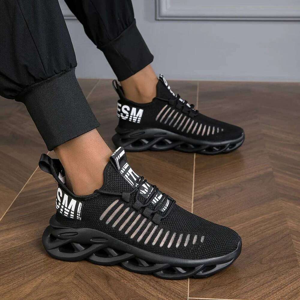Men's Comfortable Lace Up Tennis Lightweight Running Shoes Size 38-46 Black Couple Walking Sneakers