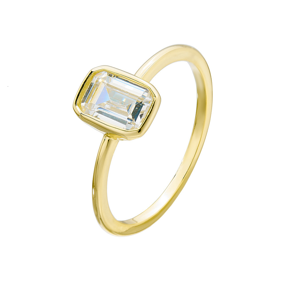 S925 sterling silver square zirconia for women, bestseller, fashionable versatile, ins-style niche light luxury ring