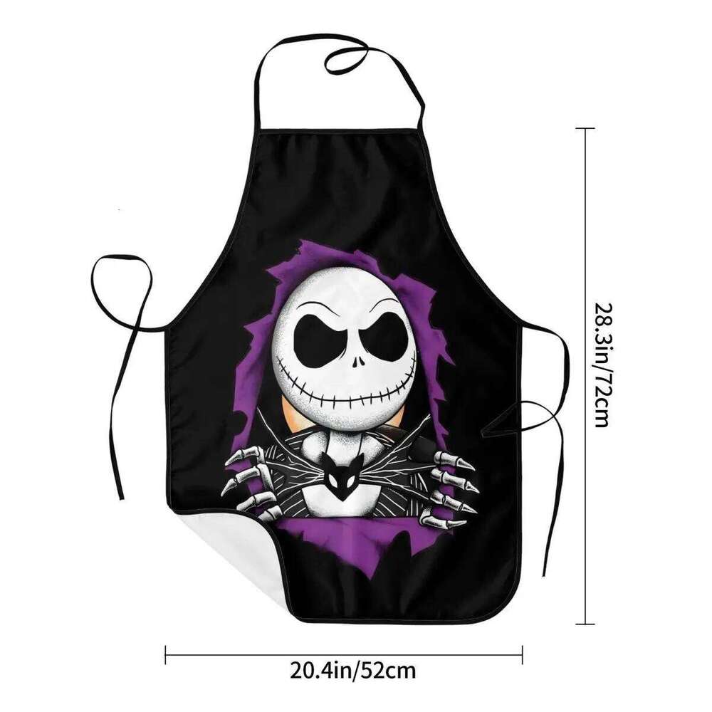 Bib Nightmare Before Christmas Skull Aprons Adult Chef Cooking Kitchen Jack Skellington Anime Tablier Cuisine Gardening S260205
