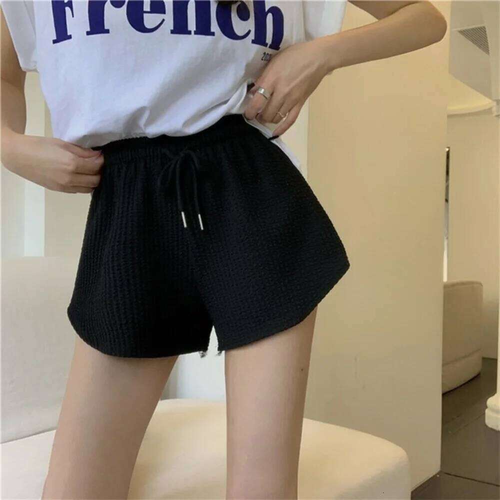 Women's High Waist Solid Color Fashionable Casual Loose Pocket Lace Up Girls Soft Cool Female Shorts XJ260206