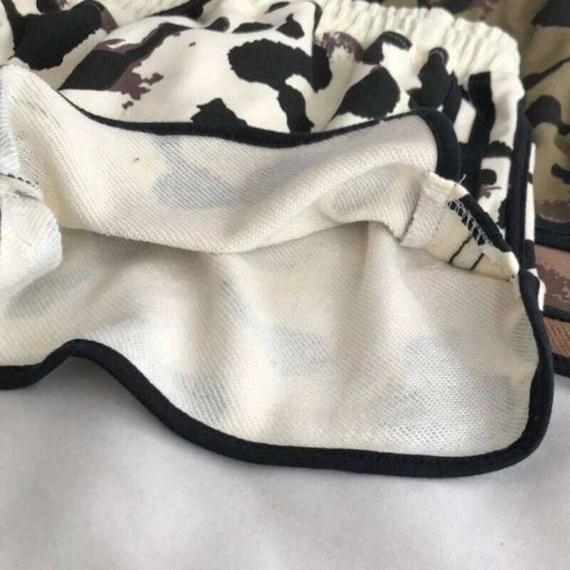 2026 Summer Women's Leopard Short Pants Casual High Elastic Waist A-Line Wide-Leg Running Trendy Five-Point Shorts XJ260206