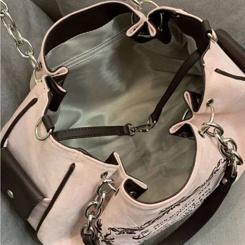 Embroidery Letter Tot Women New In Large Capacity Retro Gothic Handbag Free Shiping Niche Desing Brand Soft Crossbody Bag Y260205