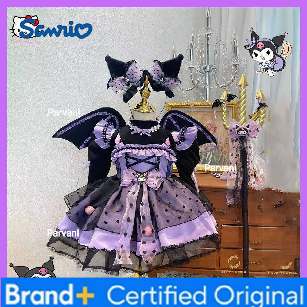 Sanrio Cartoon Kuromi Girl Children Lolita Kawaii Princess Birthday Party Role Play Tutu Dress Costume Cute Halloween Gift H260206 - view 3