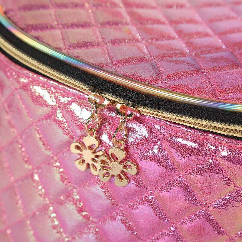 Women's Makeup PU Material Colorful Plaid Large Capacity Cosmetic bag, Travel organizer Portable Storage Bag Pencil case Y260206