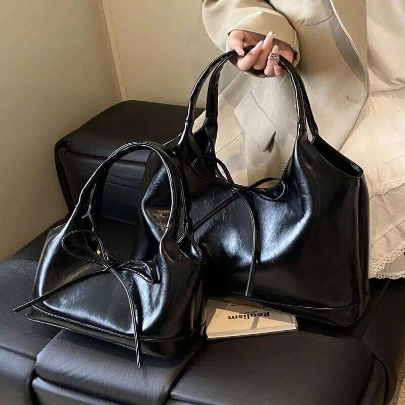 Wax Skin Bow New Style Girl Sexy Handbag Crossbody Commute Cute Waterproof Texture Multi-Functional Large Capacity Storage Bag Y260205