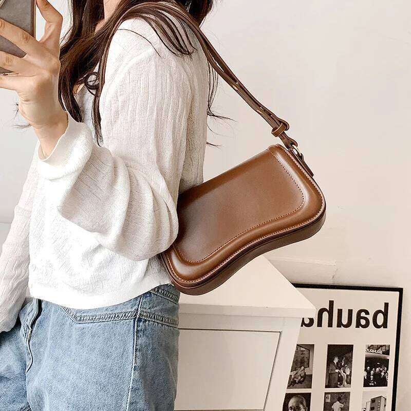 MOODS Flap Crossbody Bags For Women Pure Color PU Leather Armpit Shoulder Bag 2023 Latest Fashion Small Saddle Handbags Female Y260205