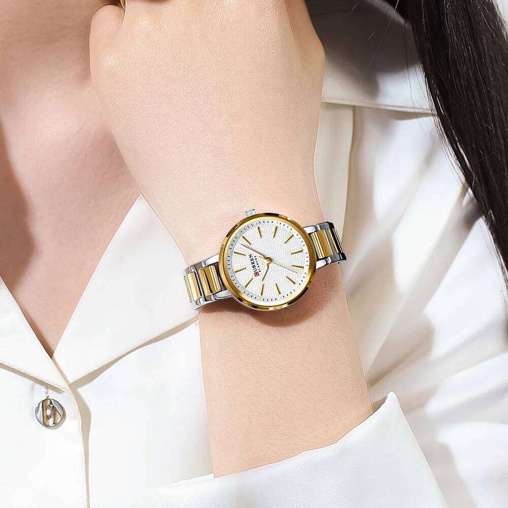 CURREN Brand Simple Fashion Ladies Watch with Water Ripple Dial Elegant Timepiece for Women+Box Z260206
