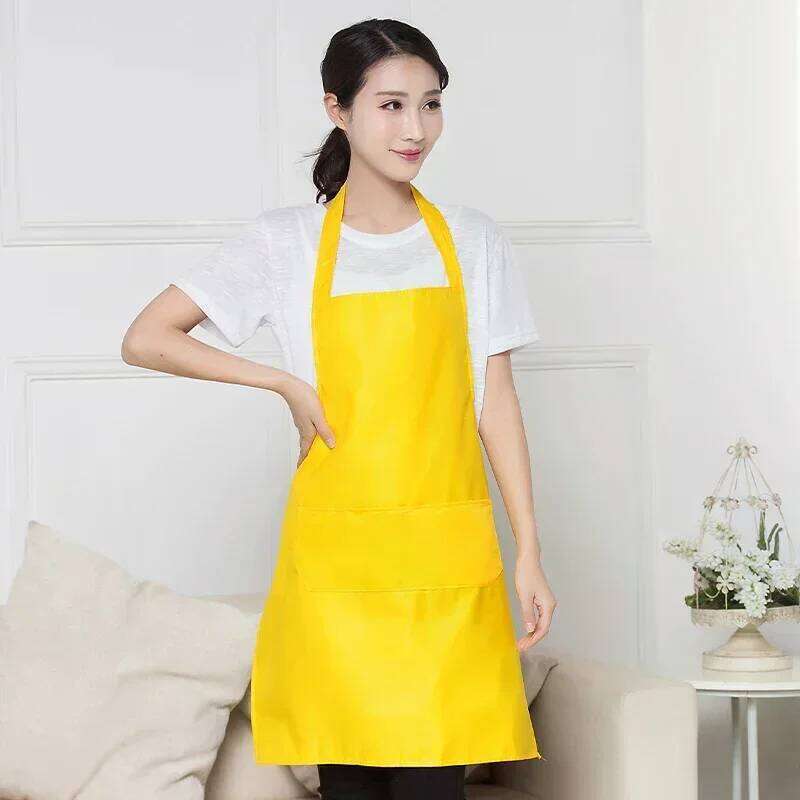 1PCS Adult Solid Color Apron For Kitchen And Restaurant Work Pinafore With Pockets S260205