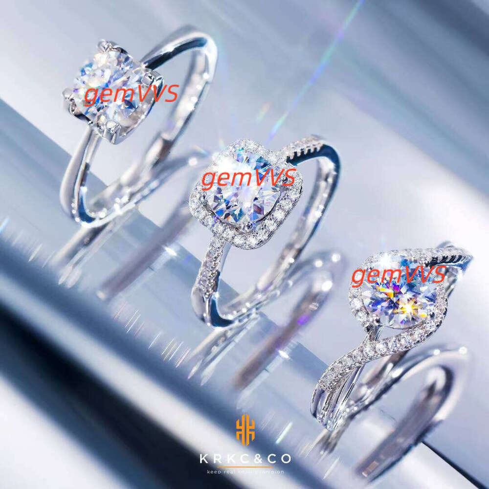 Solid 925 Sterling Silver Moissanite Lab Diamond Engagement Jewelry Bridal Set Gifts 14K Gold Plated Wedding Band VVS Women Ring