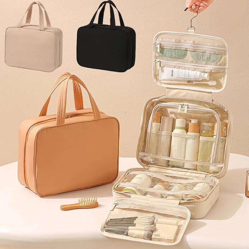 New Hanging Cosmetic Bag for Women Portable Makeup Organizer Large Capacity Travel Toiletry Storage Bags Y260206