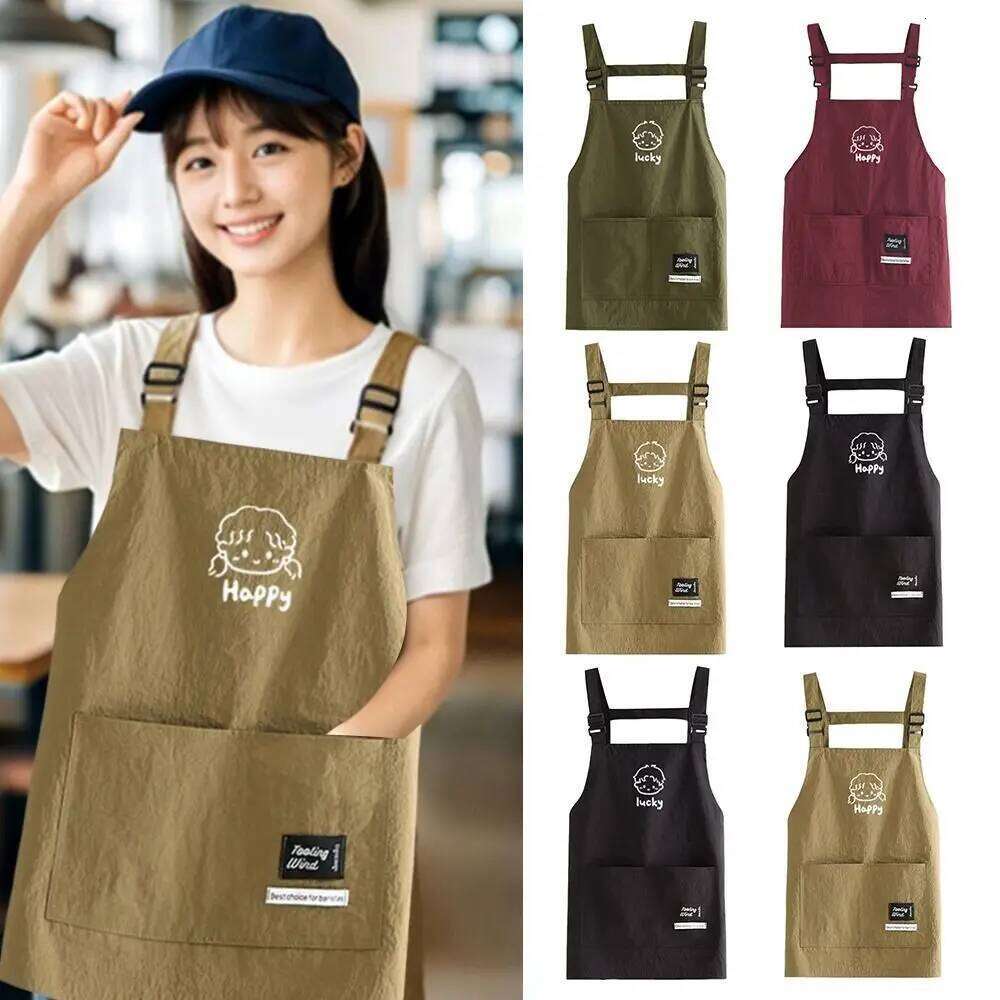 Cute Cartoon Kitch Apron Waterproof Oil-proof Smock Sleeveless Anti-fouling Cooking Baking Bibs for Home Kitchen S260205
