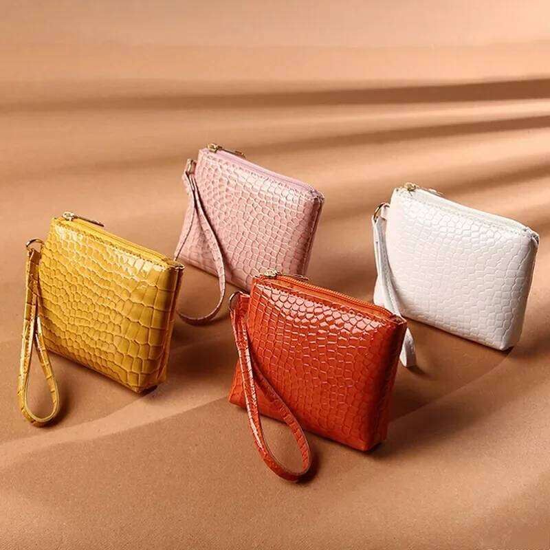 Women Short Wallet Zipper Fashion Pocket Mini Trendy Crocodile Texture Coin Purse Card Holder Girls Y260206
