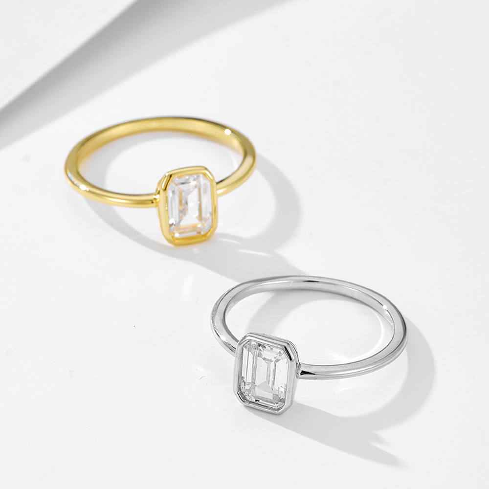 S925 sterling silver square zirconia for women, bestseller, fashionable versatile, ins-style niche light luxury ring