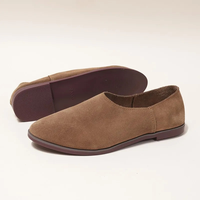 DIMANYU Women Spring Shoes Ballet Flats Slip-on Genuine Leather Large Size 41 42 43 Pointed Toe Womens Loafers 260124