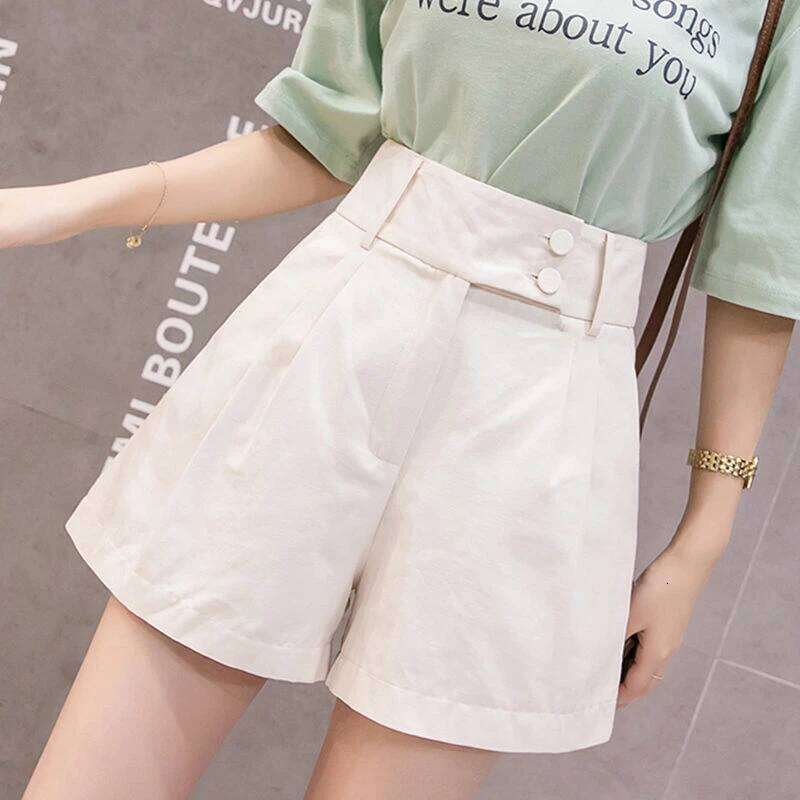 Women's Shorts Yellow Loose Wide High Waist Outdoor To Wear Comfy Streetwear Baggy Female Short Pants Aesthetic Harajuku Fashion XJ260206