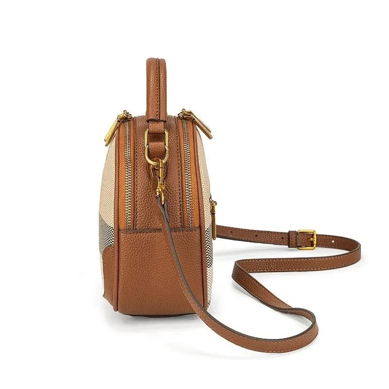 New design COCIO New style checkered handbag - simple and casual crossbody bag with stylish small round check pattern - free shipping