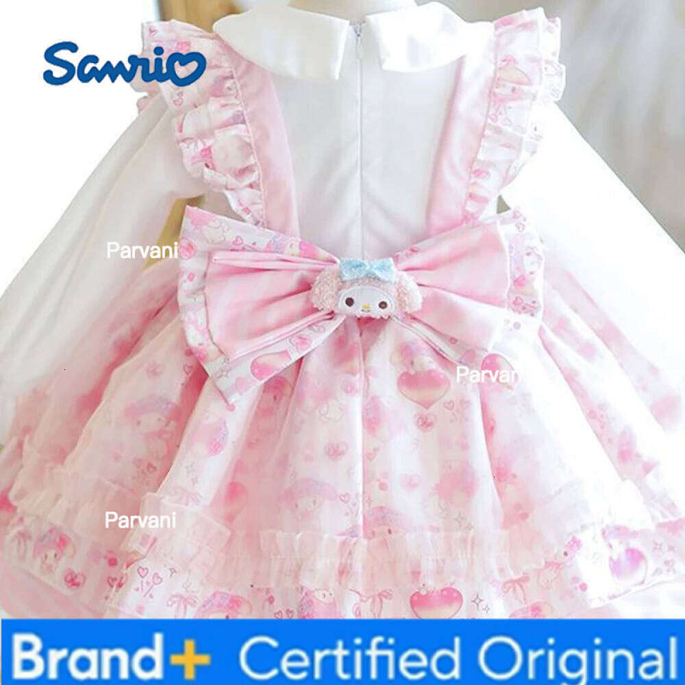 Sanrio Melody Lolita Cos Puffy Skirt Girls Cotton High Quality Long Sleeve Derss Children Halloween Costume Princess Dress H260206 - view 6