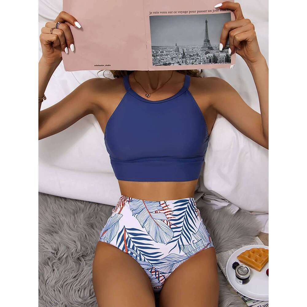 Waist Bikini 2025 Swimsuit Woman High Neck Swimwear Female 2 Pieces Swimming for Women Bathing Suit Bikinis Sets Beach Wear Z260206