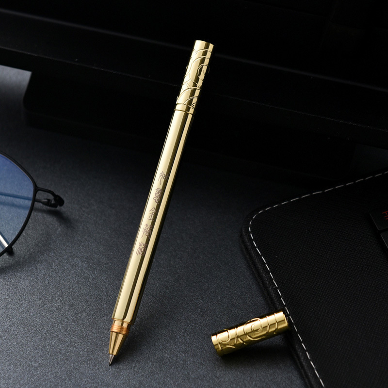 Bestseller Wholesale Creative Gift Sun Wukong Ruyi Golden Cudgel Metal Gel Signature Retro Rotating Brass Pen ddmySat